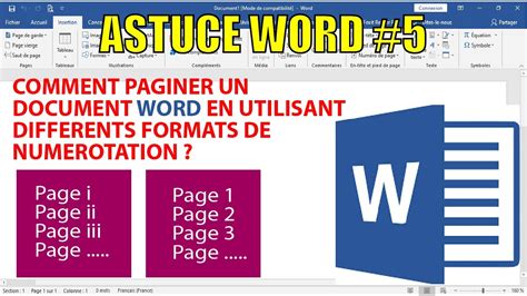 Comment paginer un document Word en utilisant différents formats de