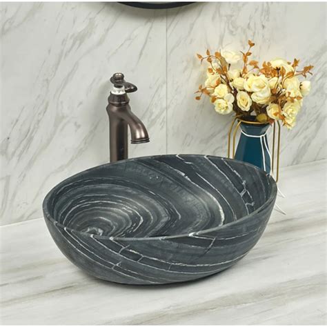 Buy 510380155mm Marble Stone Oval Above Counter Art Basin Mydeal