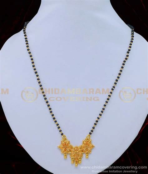 Buy Latest Flower Pendant Daily Wear Gold Short Mangalsutra Designs Online