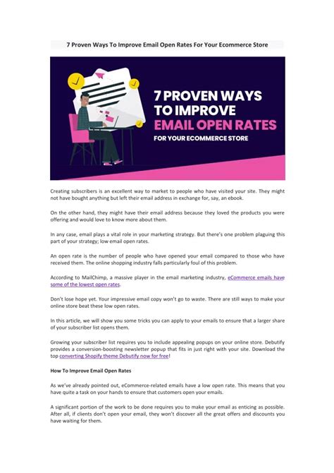 PPT 7 Proven Ways To Improve Email Open Rates For Your Ecommerce