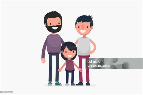 Happy Families Isolated Vector Illustration Stock Illustration