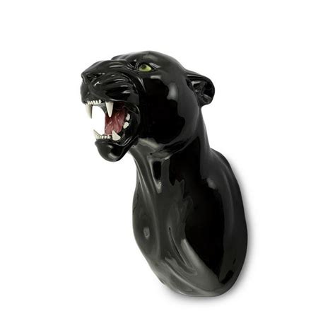 Leopard Black Wall Decoration in Ceramic For Sale at 1stDibs | leopard wall decor