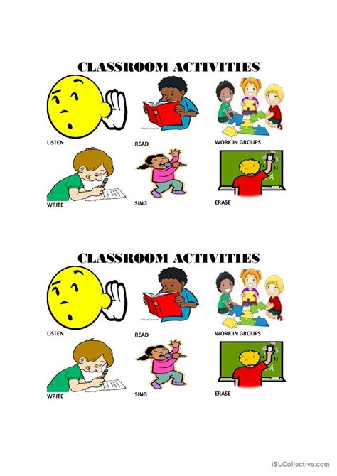 Classroom Activities Vocabulary English Esl Worksheets Pdf And Doc