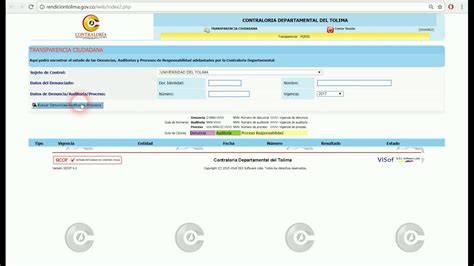 Consulta De Denuncias Auditorias Y Procesos De Responsabilidad Fiscal