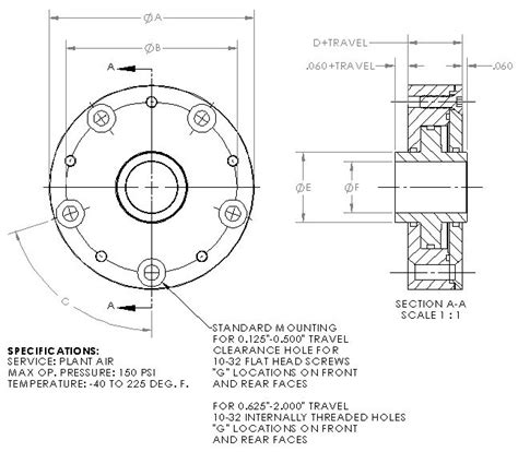 Standard Large Hub Cylinder 150psi Max Mack Automation LLC