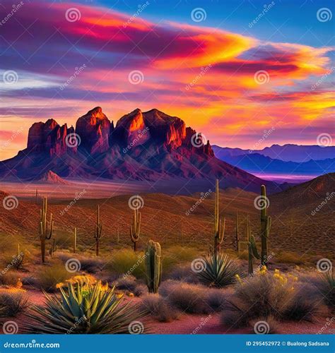 Superstition Mountains By Royalty-Free Illustration | CartoonDealer.com