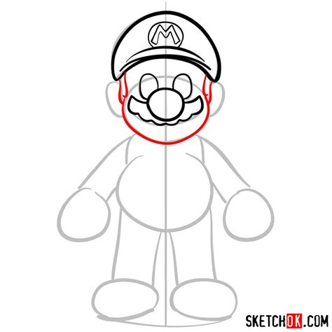 How To Draw Mario From Super Mario Games Sketchok Easy Drawing Guides