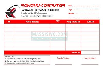 Detail Contoh Nota Pembelian Laptop Koleksi Nomer