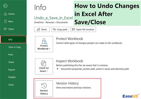 How To Undo Changes In Excel After Save And Close Fixes Easeus