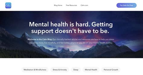 Calm Mental Health App For Stress Relief And Sleep Improvement