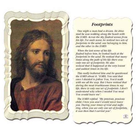 Bulk Prayer Cards Footprints 2x4 Inch Catholic Prayer