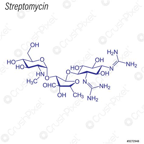 Skeletal formula of Streptomycin Drug chemical molecule - stock vector ...