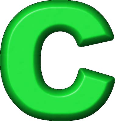 Green Refrigerator Magnet C Alphabet