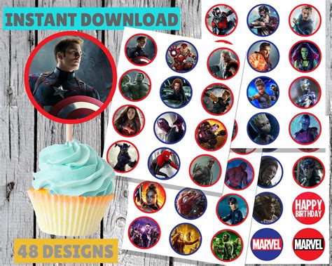 Avengers Cupcake Toppers Free Printable