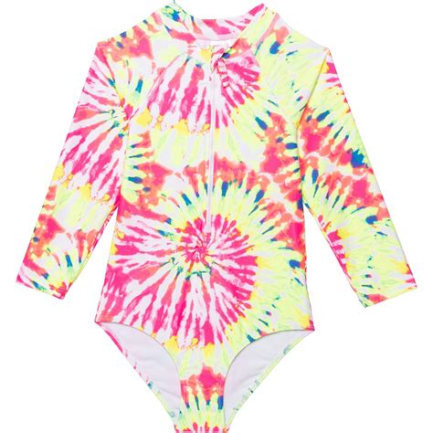 Limited Too Bright Tie Dye Rash Guard Swimsuit For Big Girls Save 60