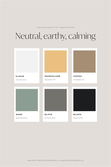 Neutral Earthy And Calming Colour Palette Inspired By Nature Earthy