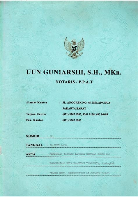 Contoh Akta Notaris 57 Koleksi Gambar