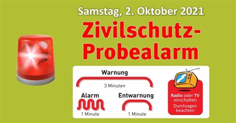 F R Ihre Sicherheit Zivilschutz Probealarm Am Oktober Sp