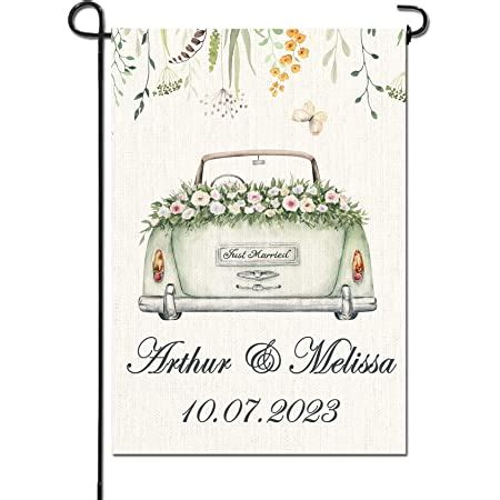 Amazon Welcome Wedding Garden Flag Personalized Bride And Groom