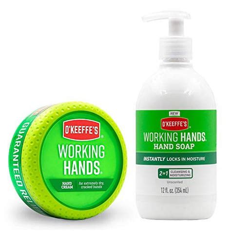 O Keeffe S Working Hands Hand Cream 3 4 Ounce Jar And Working Hands Moisturizing Hand Soap 12