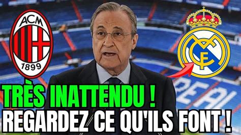 Derni Re Heure Milan Ne Perd Pas De Temps Et Chapeau Avec Le Real