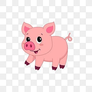 Pig Clipart Cute Fat Pig Cartoon Vector Animal Material, Cartoon ...