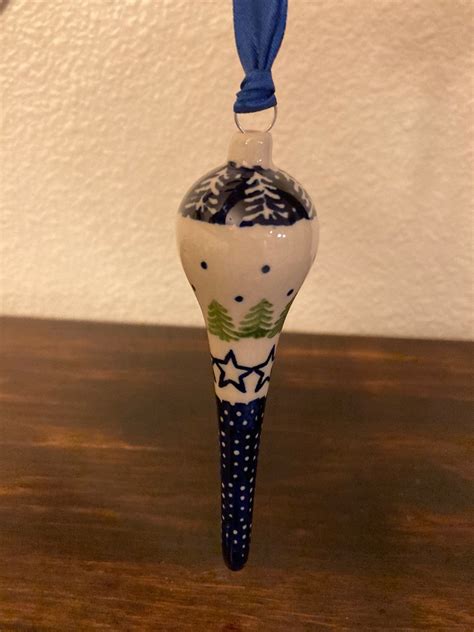 Polish Pottery Icicle Ornament Accent Etsy