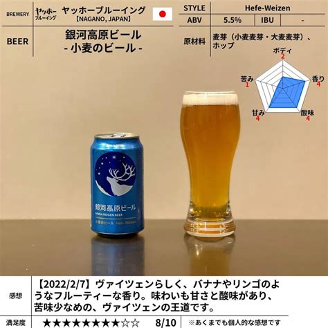 ヤッホーブルーイングの「銀河高原ビール 小麦のビール 」｜yamashin0120