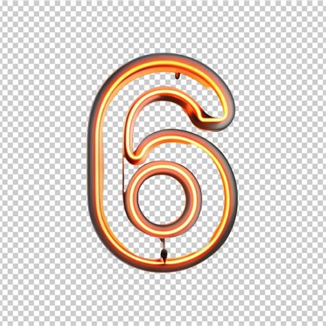 Concrete neon light number 6 | Premium AI-generated PSD