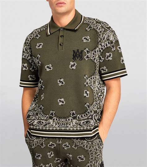 Amiri Cotton Cashmere Bandana Polo Shirt Harrods Us