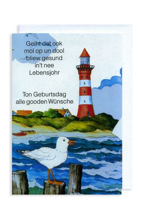 Plattdeutsch Grußkarte Karte Geburtstag Ton Geburtsdag Maritim