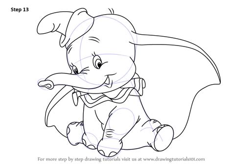 Learn How To Draw Dumbo Elephant From Dumbo Dumbo Step By Step