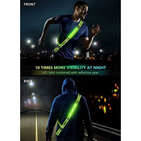 X Led Reflective Belt Sash For Walking Night Rechargeable Led Light