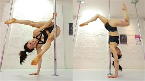 Upside Down Pole Moves Sneaky V Handstand Pole Flip Shoulder Mount