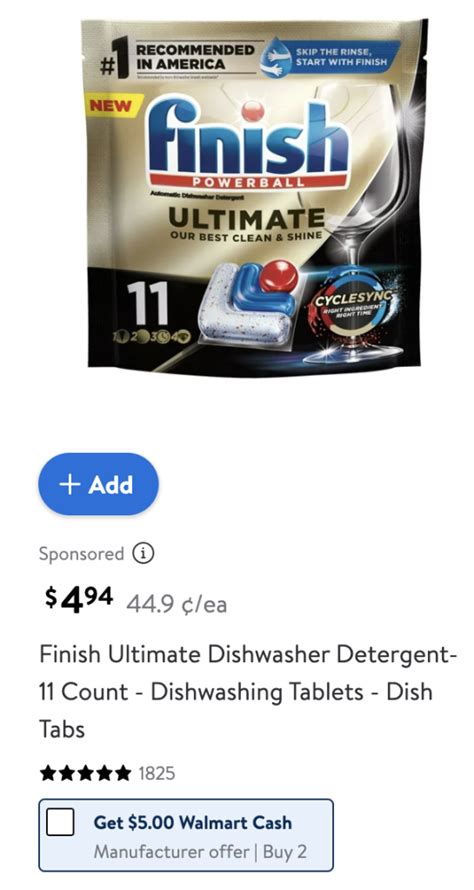 Free Finish Ultimate At Walmart Extreme Couponing And Deals