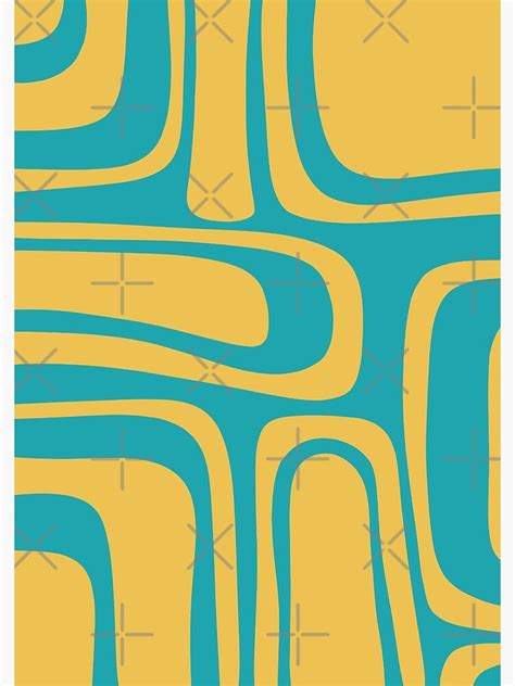 Palm Springs Retro Midcentury Modern Abstract Pattern In Yellow And