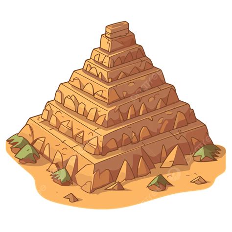 Ziggurat Clipart Piramida Ilustrasi Vektor Kartun Mesir Kuno Zigurat