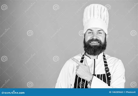 Intente Algo Especial Uniforme Blanco Del Cocinero Feliz Barbudo