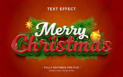 Efecto De Texto Feliz Navidad Archivo Psd Premium