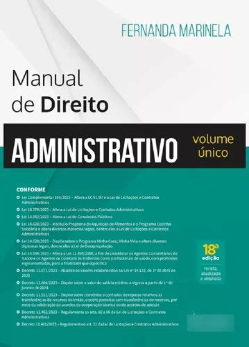 Manual De Direito Administrativo Volume Unico 18ª Edição 2024