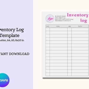 Editable Inventory Management Form Farm Inventory Tracker Product