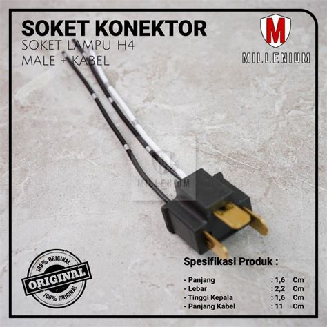 Soket Lampu H Cowok Socket H Male Dengan Kabel Bintik Lazada