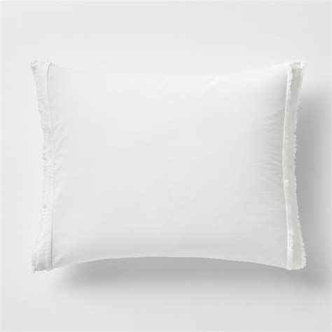 Favorite Washed Organic Cotton White Bed Pillow Shams Crate And Barrel