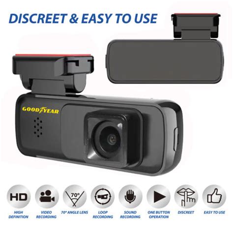 Goodyear Car Hd Micro Dash Cam One Button Plug Play Camera Video