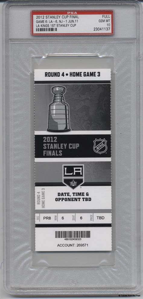 2012 Stanley Cup Game 6 Ticket PSA 10 - Tickets From The Past