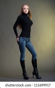 Beautiful Sexy Blonde Girl Posing Studio Stock Photo 111699917 Shutterstock