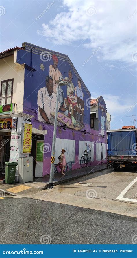 Wall Art at Little India Street, Singapore Editorial Photography ...