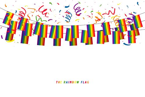 Bandera De Vector Gay O Bandera De Guirnalda Lgbt Con Confeti Vector En Vecteezy