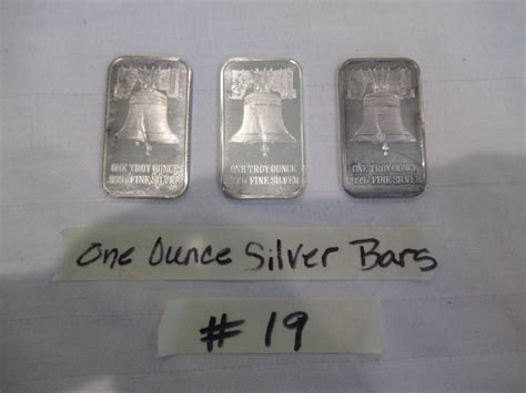 Lot #19 - Three One Ounce Silver Bars (.999 Fine Silver) - NorCal ...