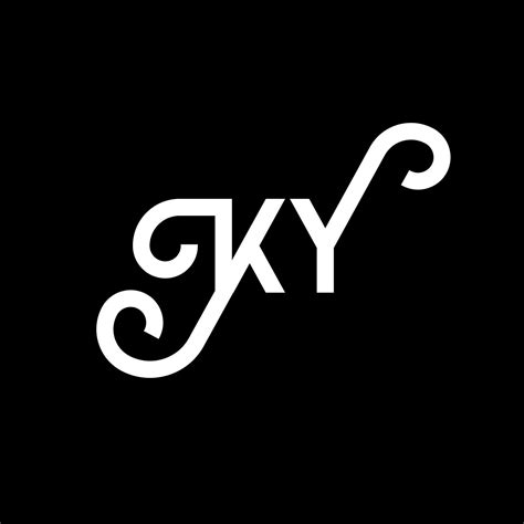 Ky Letter Logo Design On Black Background Ky Creative Initials Letter Logo Concept Ky Letter